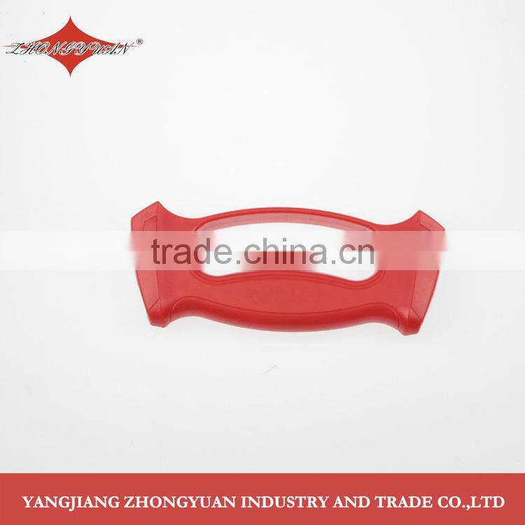 Both ends-blade knife sharpener with full length safety handle