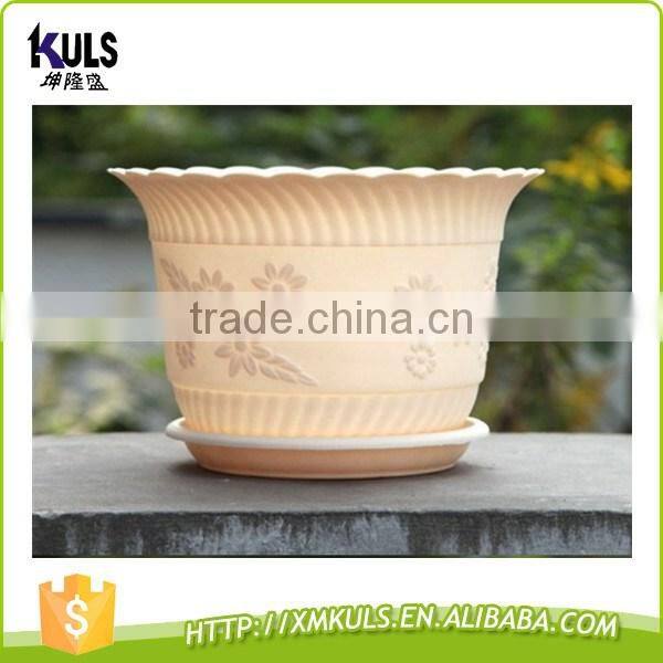 Environmentally plastic round garden nursery planter flower pot