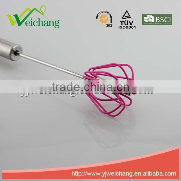 WCW061 Stainless Steel Rotary Egg Whisk, Egg beater,Stainless Steel Wire Manual Whisk Rotary Egg Beater Hand Mixer Kitchen Gadge