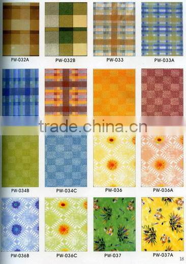 2014 Designed Printed PVC table cover cloth with falannel back , Direct factory/Manufactory supply/industrial