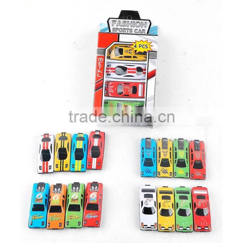 Fashion Sports Car toy in various colors and designs, 4pcs a set for your kids