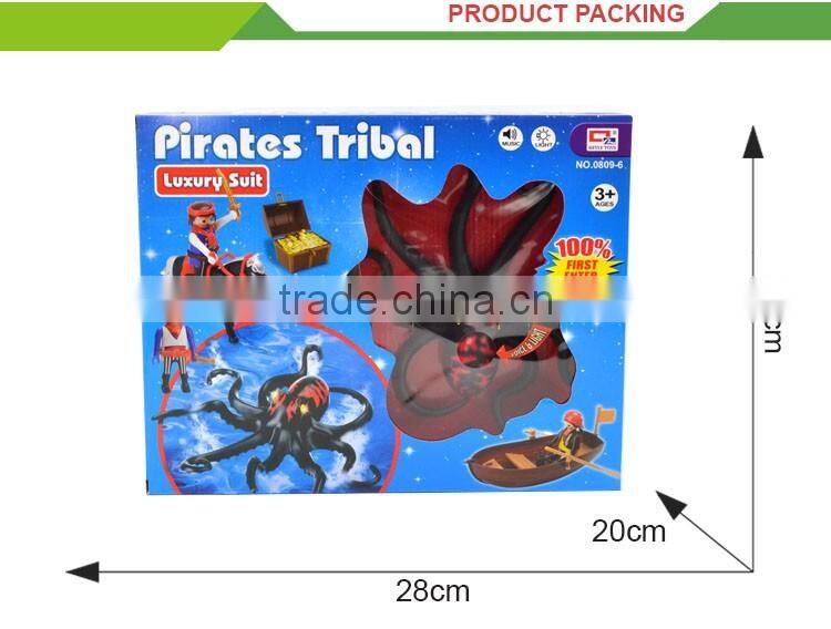 Children pretend toy plastic mini pirate ship set