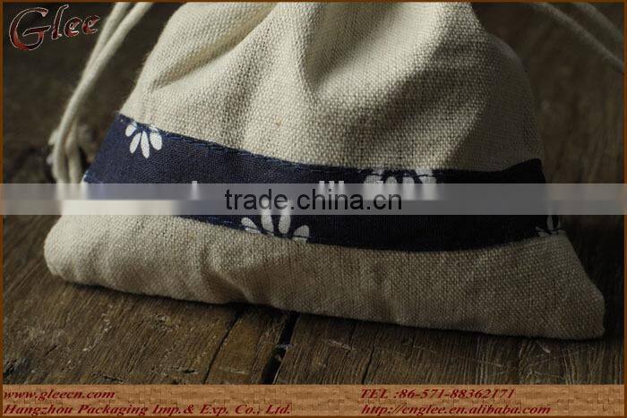 Fabric empty tea bag with string for sale