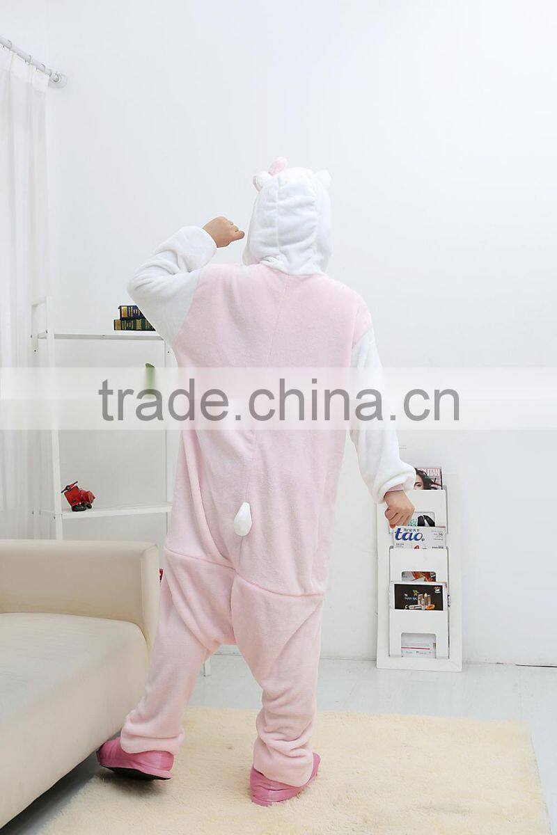 flannel cartoon adult animal jumpsuit animal pajamas jumpsuit kitty design