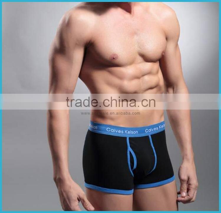 Custom 95 Cotton 5 Elastan Boxer Men Underwear Your Brand Open Flap Boxer Shorts with Pocket Wide Elastic Waistband