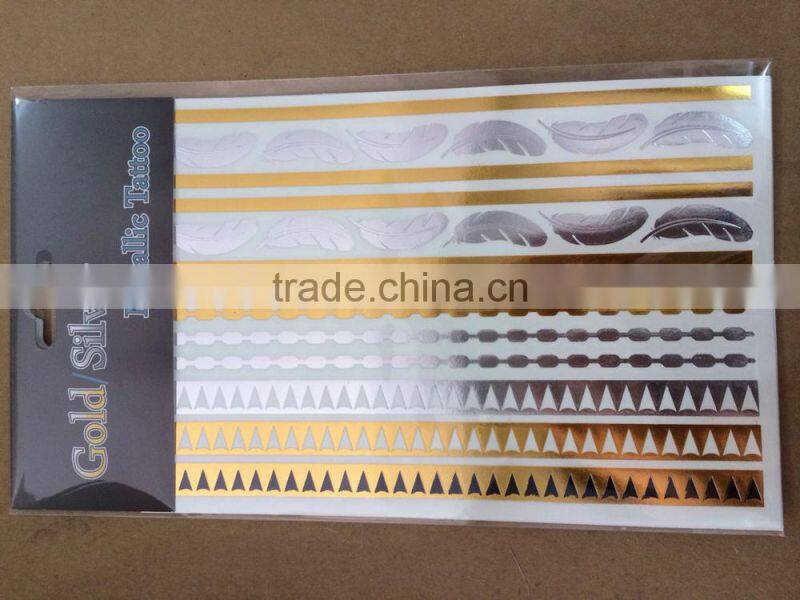 2015 new style cheap gold temporarygolden tattoo choker stickers