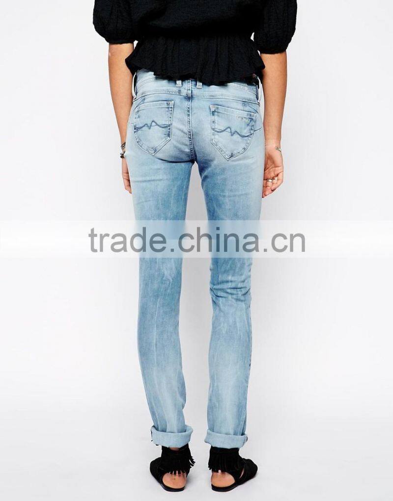 China factory wholesale women new design pattern jeans pants