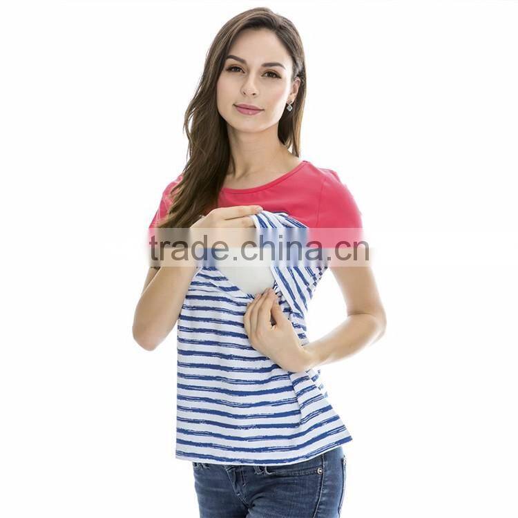 Athleisure Maternity Clothing Mode Style Breastfeeding Clothes Loose and Comfortable Nursing T-shirts