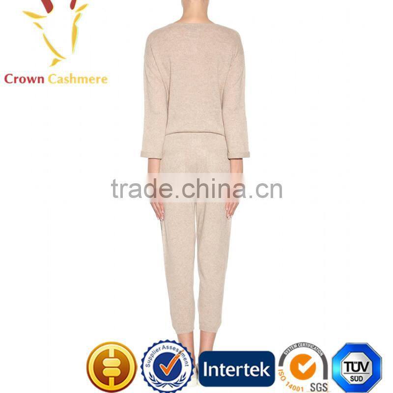 Ladies Casual Knitted 100% Cashmere Pants