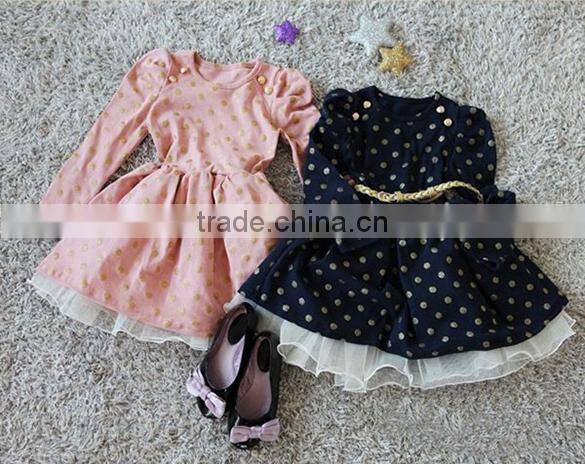 New Stylish Child Girls Clothes Buttons Princess Dress With Belt Casual Dresses for Girls 10 Years SV010782