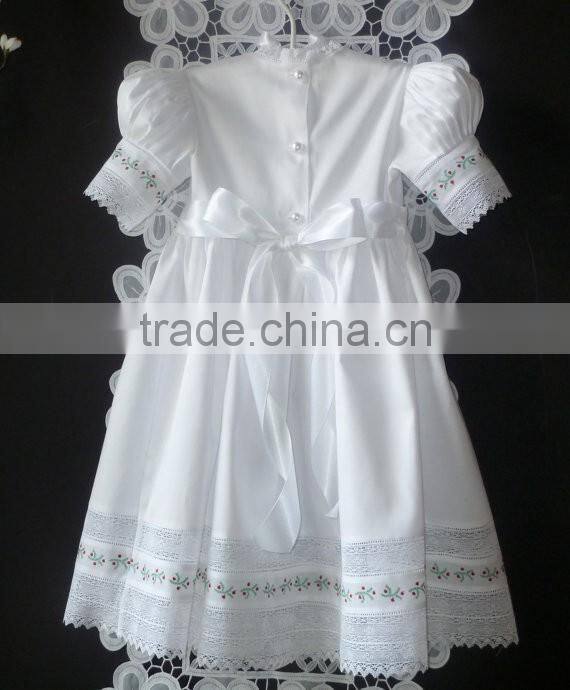 Wholesale Christmas Dress Flower Girls White Wedding Dress Baby Kids Lace Cap Sleeve Country Dresses