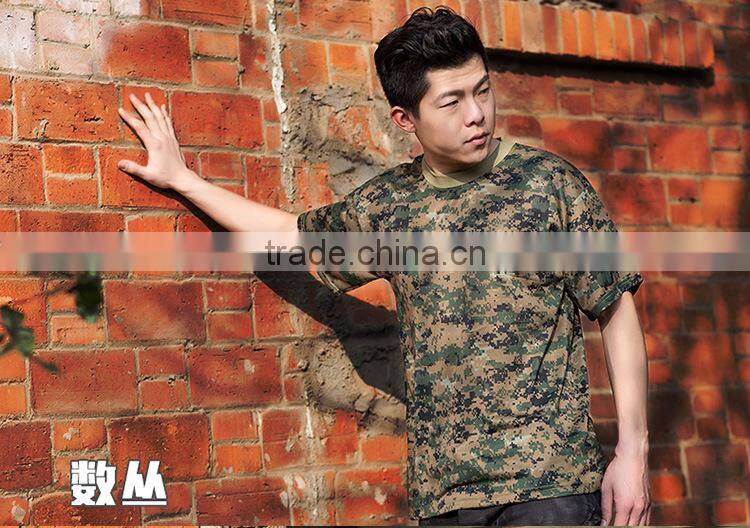 2016 Wholesale Men Camouflage dryfit breathable T-shirt Men Army Tactical Combat T Shirt Military Sport Camo Camp Mens T Shirts