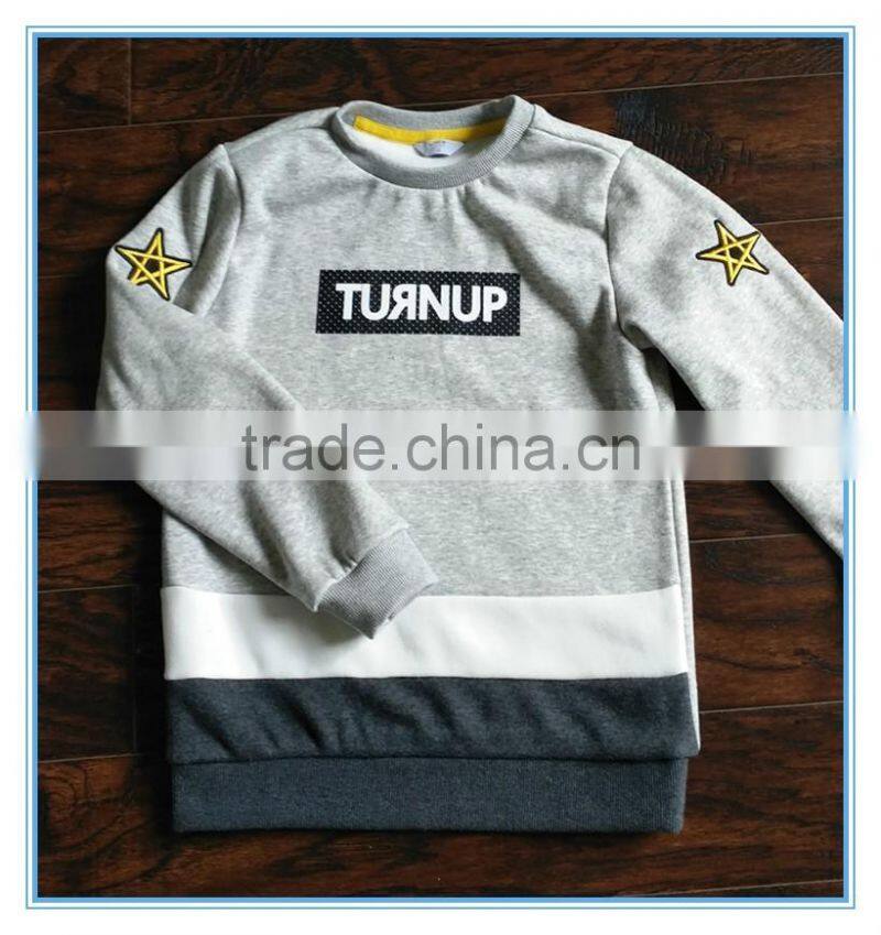 New Design Polyester/Cotton Kids Hoodies without Hood Thick Fleece Pullover Hoodie Sweatshirt