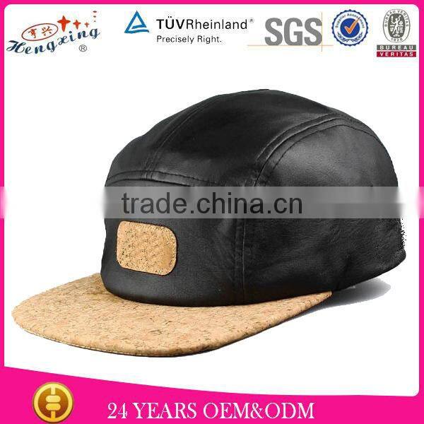 100 Cotton Woven Label Custom Leather Strap Flat Brim Tie-dye 5 Panel Hat