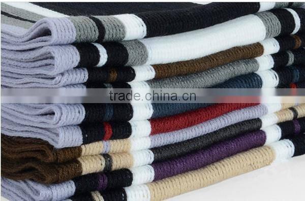 New arrival cheap price high quality wool knitting design men's winter warm scarf