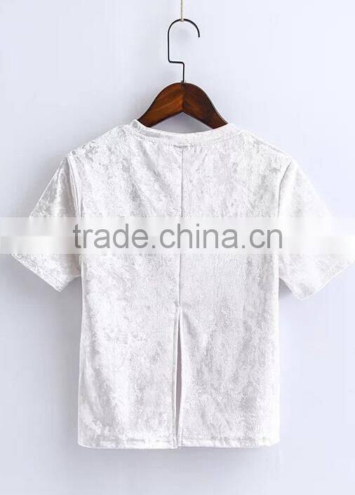 Runwaylover EY2389B Ladies Sexy 2017 Short Sleeve Crop Tops