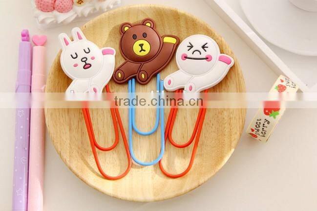 Planner clip nimal shape silica gel paper clip customizable cartoon clip