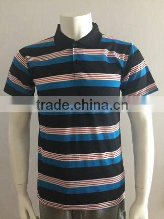 Men's wholesale knitted custom striped polo shirt