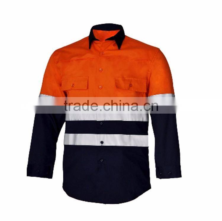 Safety reflective high visibility long sleeve polo t shirt flame retardant shirt