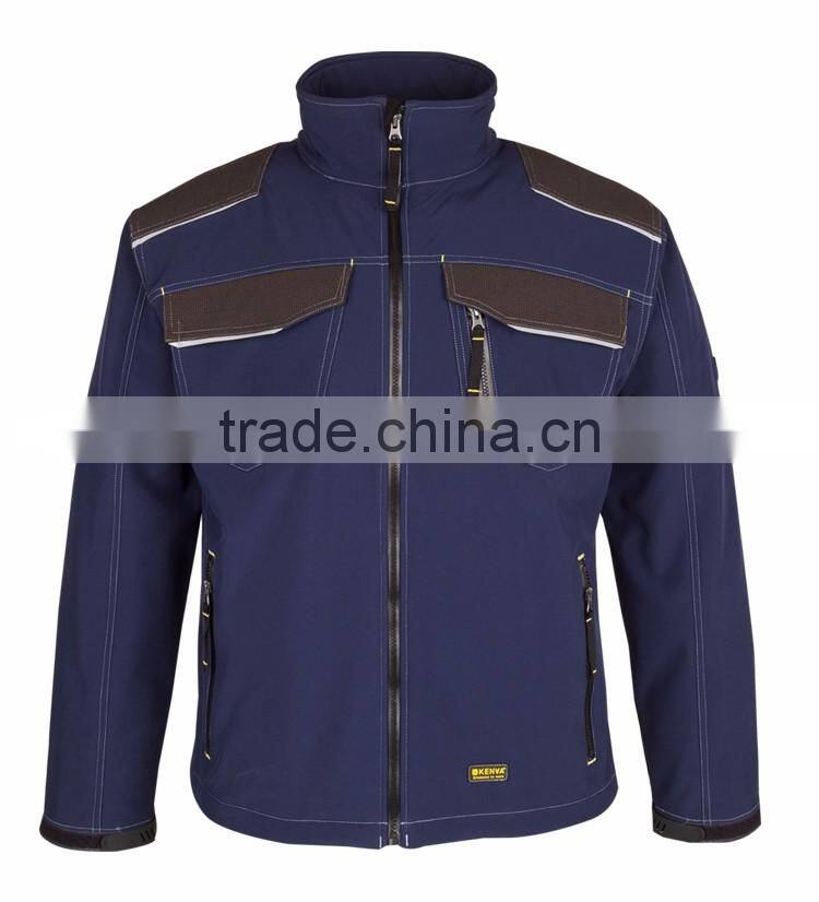 Mens TPU and fleece 3 layer anti-abrasion softshell jacket blue men