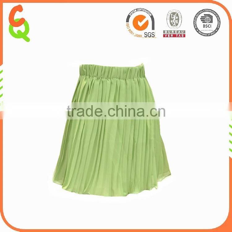 Summer season clothes double layer chiffon pleated skirt for girl