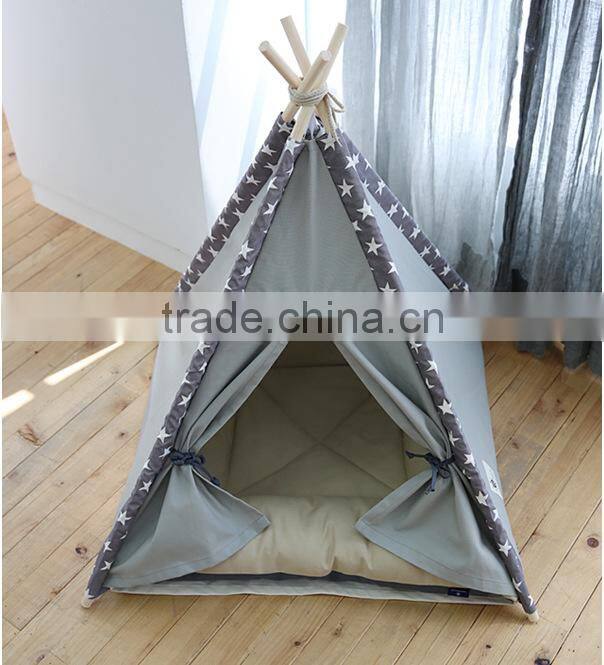 R1934H Good pattern wood oop pet dog cat teepee tent bed wholesale