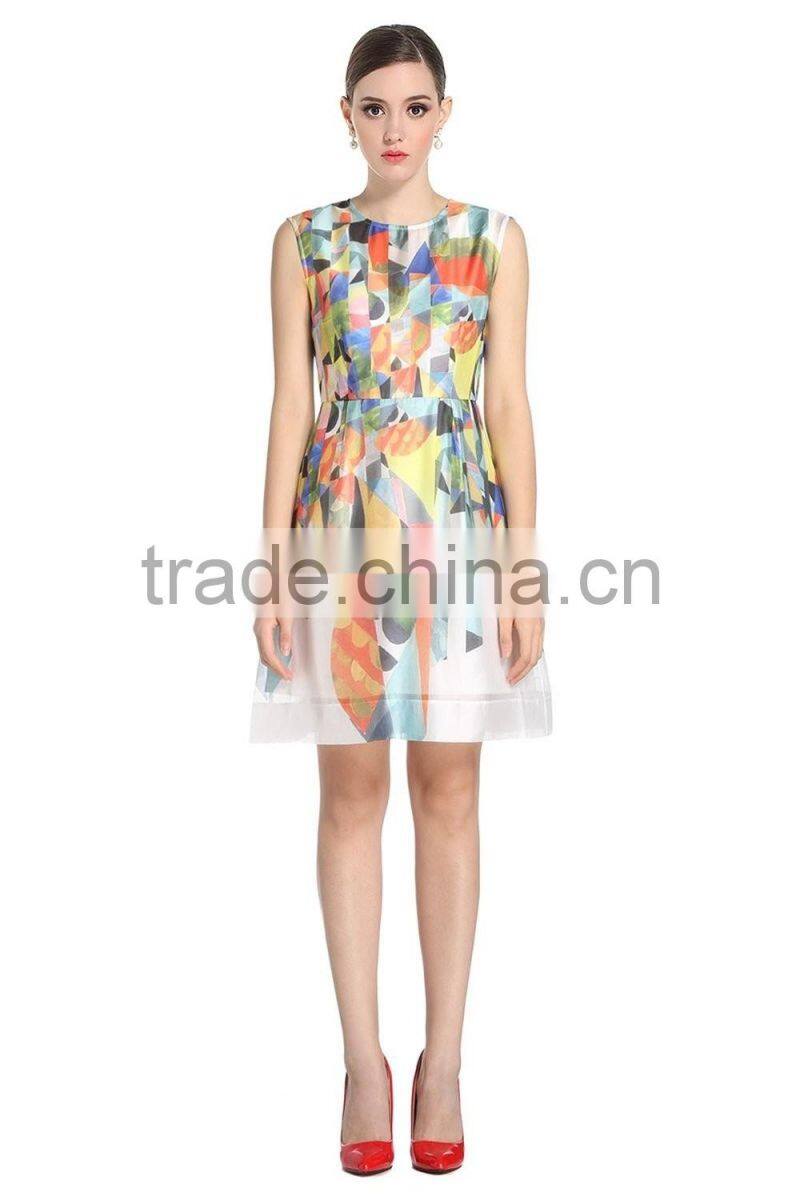 Gilrs chiffon printing dress trend