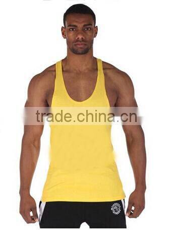 Wholesale white blank tank top mens gym wear can print own logo