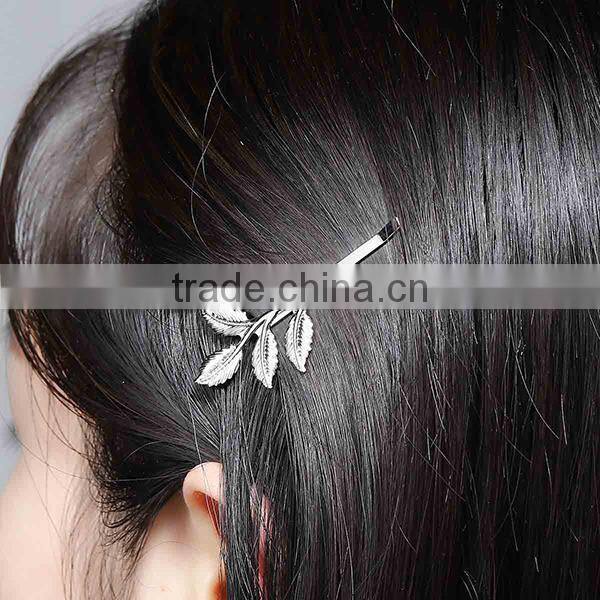 New Fashion Hair Clips Leaf Silver Tone 6.7cm - 6.5cm x3.2cm
