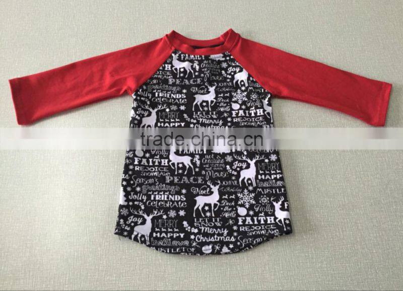 boutique girls raglan t-shirt print a dance princess let your baby look princess wholesale shirt