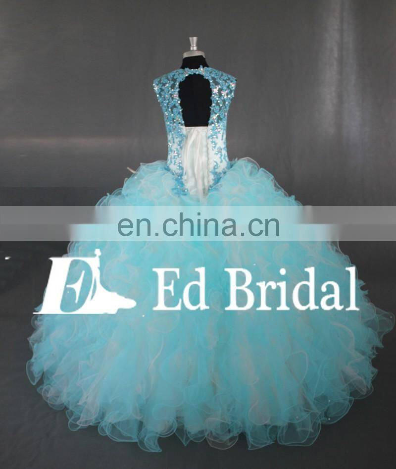 Plus Size Sweetheart Straps Bling Beads Western Pattern Blue Quinceanera Dresses Ball Gown