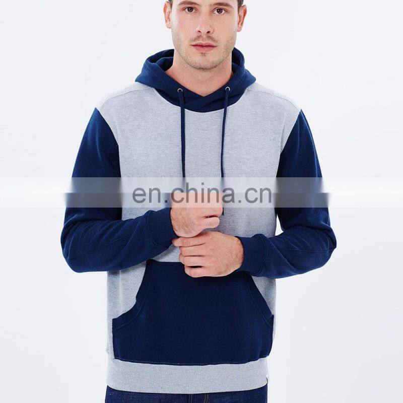casual cotton contrast color long sleeve basic man hoody
