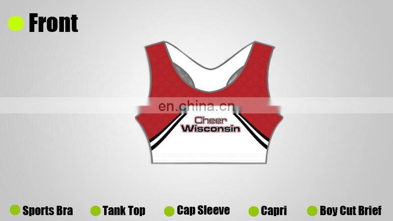 Designing basketball baby cheerleading bra tops uniform