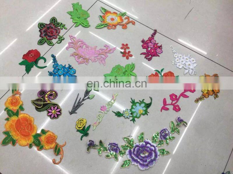 2017 wholesale garment accessories large embroidery sequins patches embroidery hot fix applique iron on patches piece