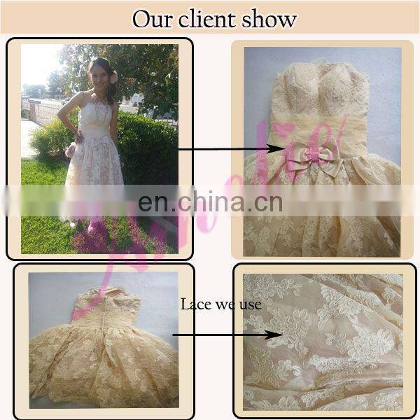 Handmade Flower Organza Real Pictures Of Cocktail Dress