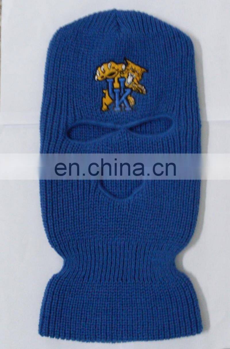 new hot sale custom climing bike 3 hole balaclava knit ski mask knitted mask hats beanie hats caps brown wholesale