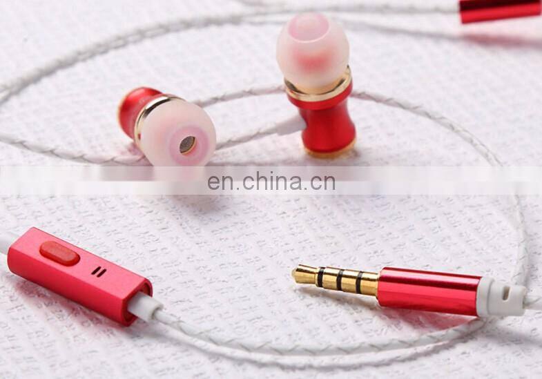 Fashion HIFI Metal thin waists handsfree earphones