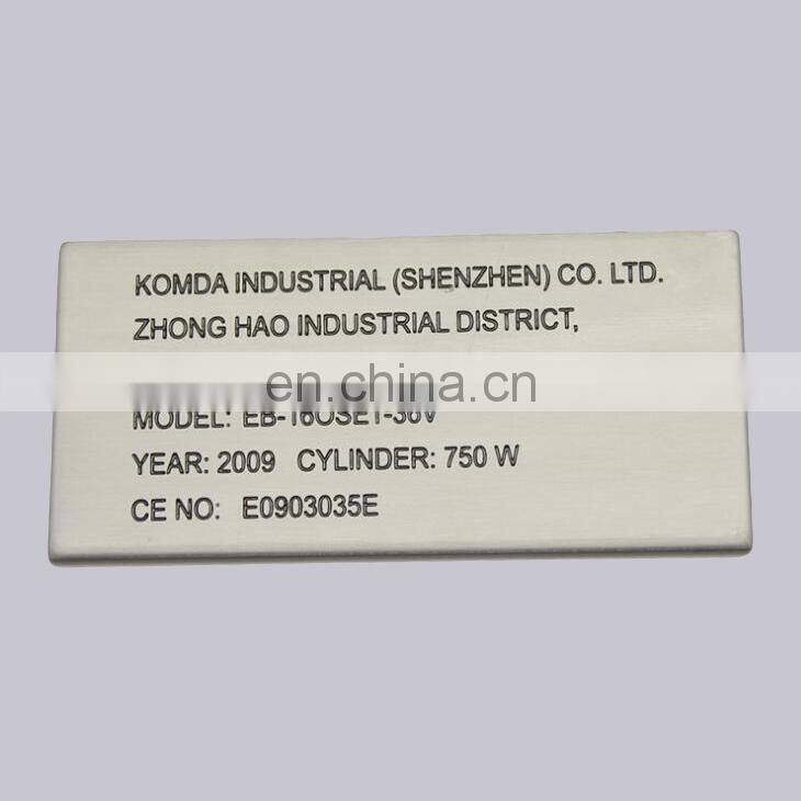 Top Quality Silk Screen Printed Custom Carved Metal Aluminum Decorative Button Nameplate With Self Adhesive