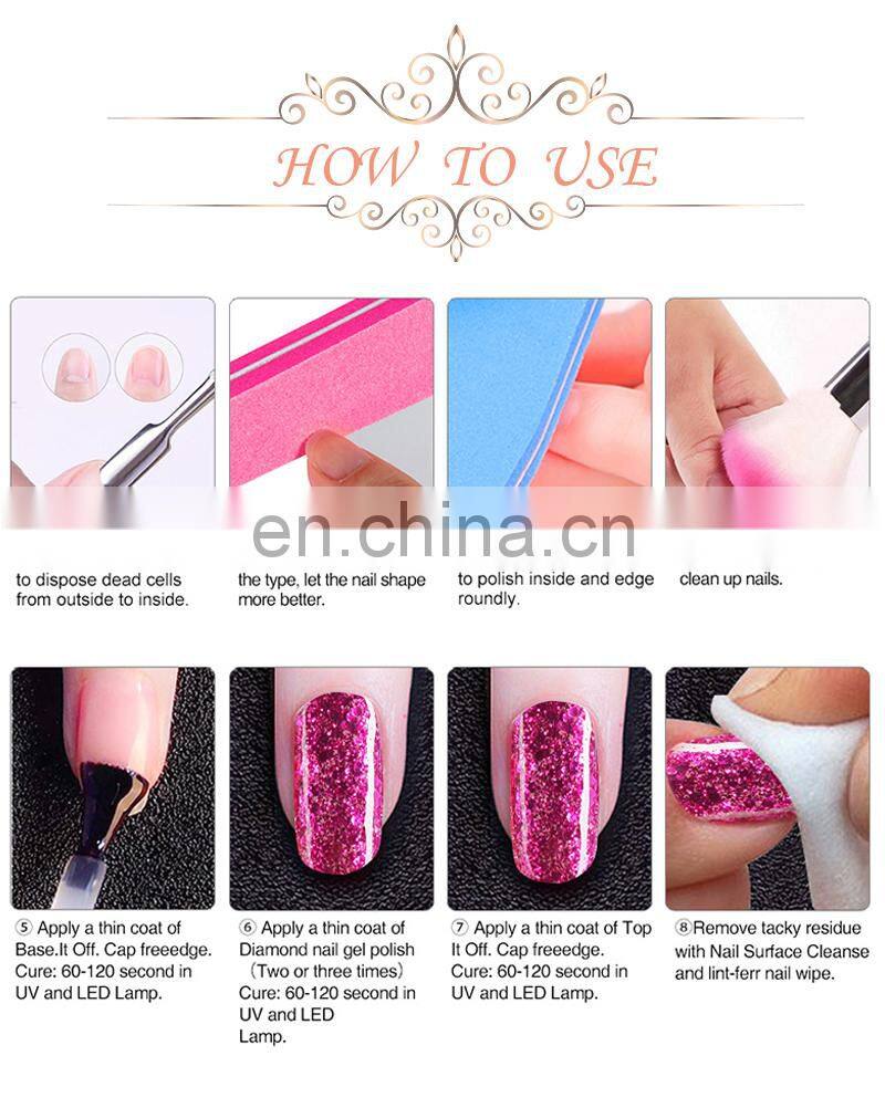 RONIKI Logo Design OEM Distributor Private Label 3-step Soak Off Platinum Diamond Uv Gel Polish