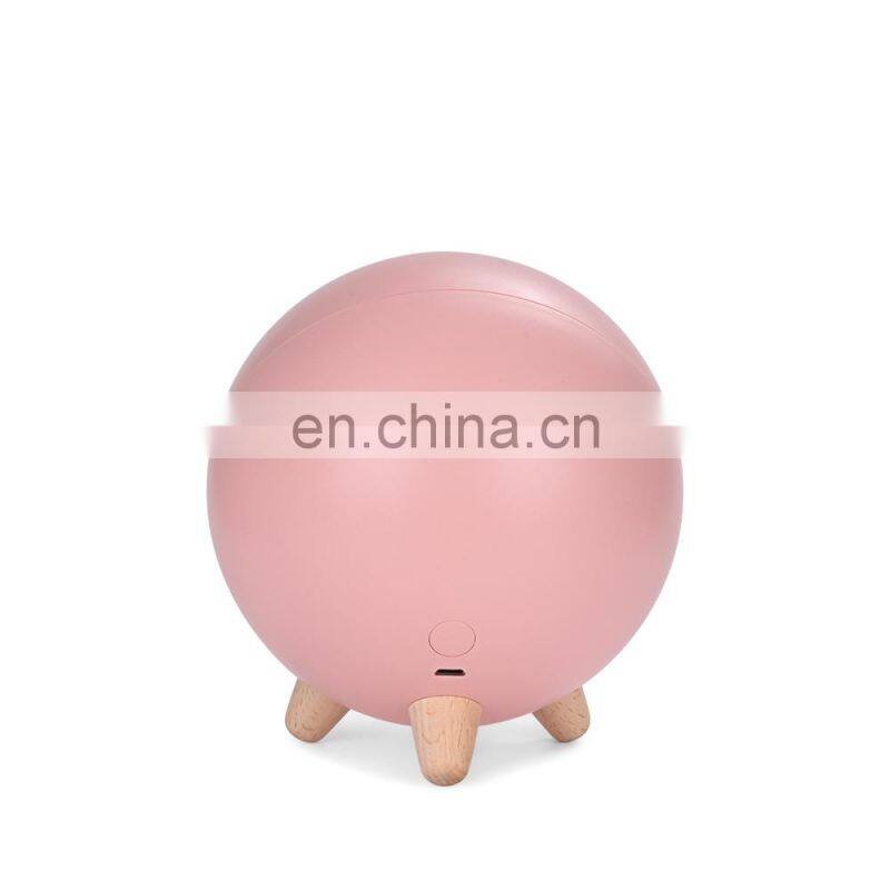 Home decoration portable wooden led rechargeable kids room light