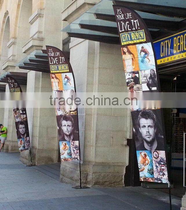 2016 UV proof custom feather and teardrop beach flags