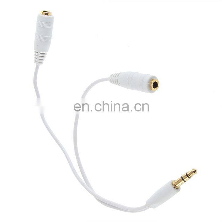 3.5mm Earphone Cable Adapter Headphone Splitter Cable Adapter Jack Male to 2 Female