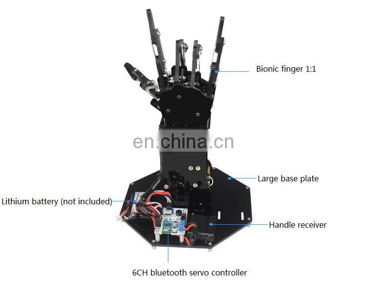 uHand Bionic Robot Hand Palm Five Fingers Mechanical Arm with Control System for Robotics Teaching Training