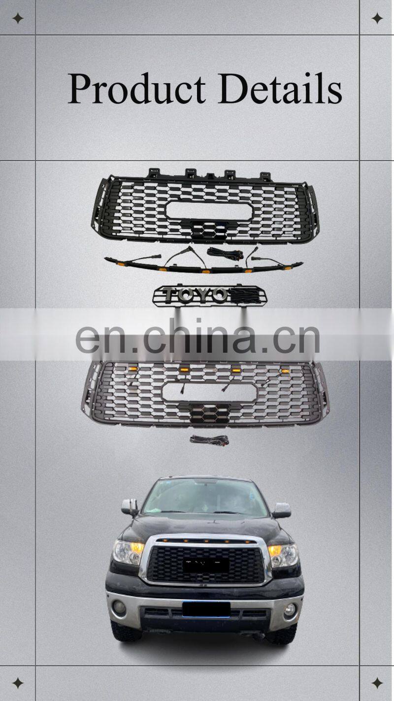 Hot selling classic style body kit car grill with light letters for toyota tundra 4x4 truck accessories