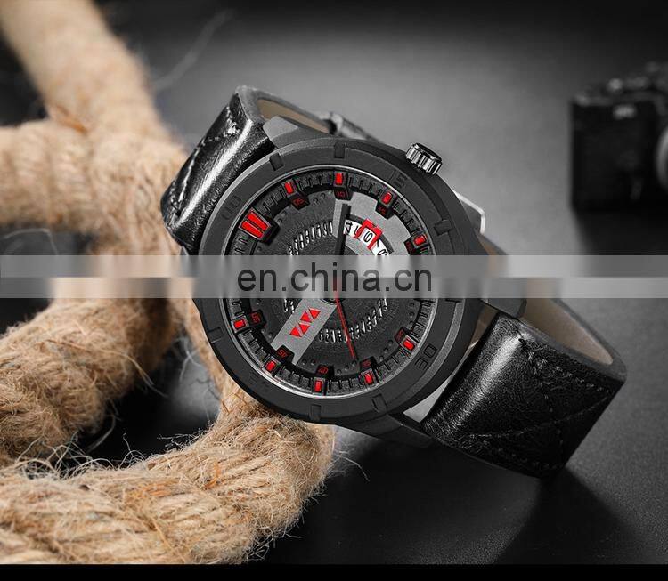 VAVA VOOM VA-201 Simple Leather Strap Calendar Auto Date Cheap Hand Watch Analog Display Quartz Watch For Men