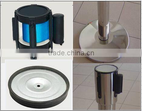 Stainless Steel Mirror Polished Retractable Belt Stanchion Crowd Barrier