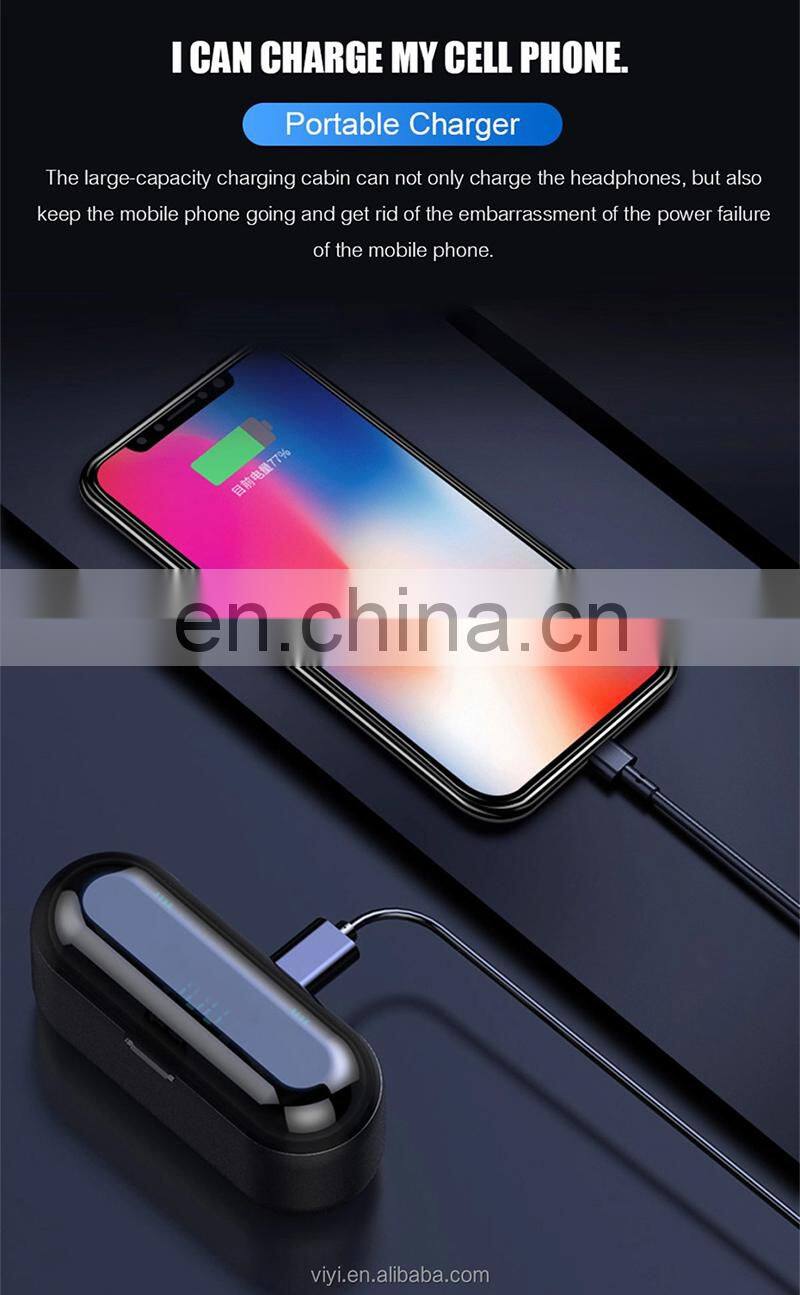 Mini bass wireless earbuds F9 LCD display blutooth earphone with power bank audifono f9-34 tws auriculares