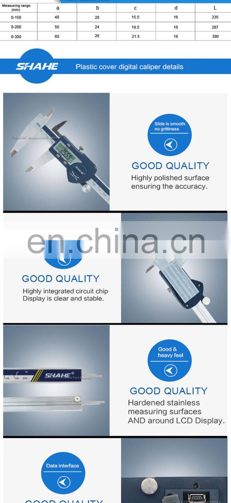 IP54 0-300mm High Precision Stainless Steel Digital vernier caliper electronic caliper vernier caliper with LCD display
