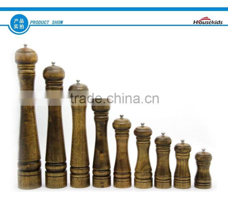 Wood Pepper Mill with Strong Ceramic Grinder 8"