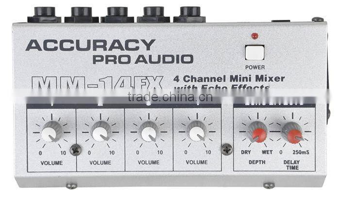 4 Channels Mini Audio Mixer MM-14FX